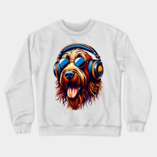 Spinone Italiano DJ Smiles with Rhythmic Vibes Crewneck Sweatshirt